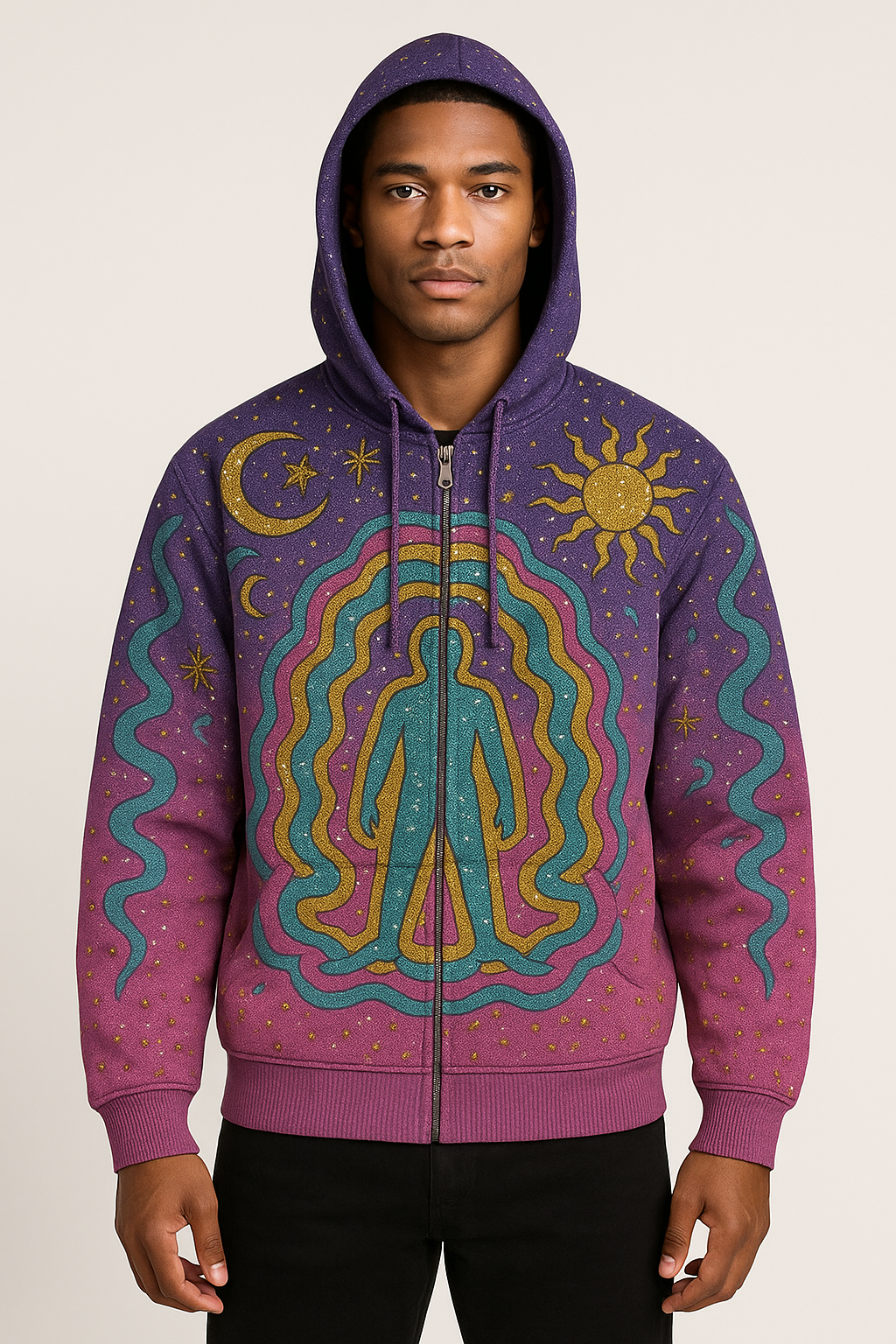 Mind Creates Reality – Rhinestone Hoodie (Limited Release) nii